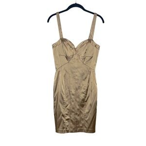 BEBE Gold Bodycon Bandage Dress